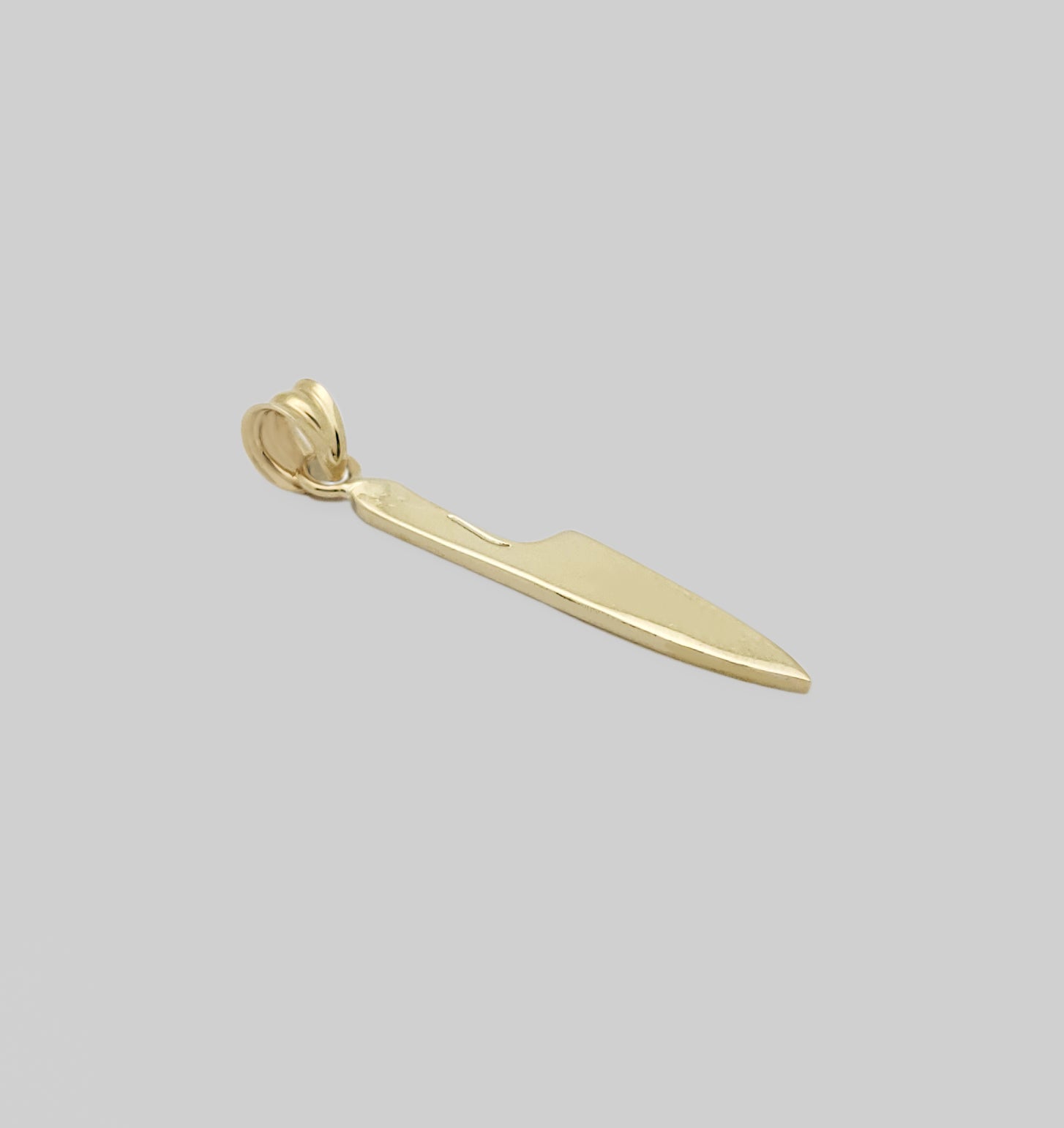 10K Yellow Gold Kitchen Knife Pendant for Men & Women, Highly Polished Chef Knife Charm, Culinary Jewelry Gift for Chefs and Cooks - Stunu jewelry