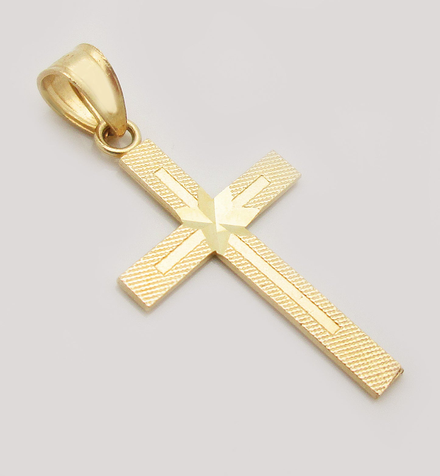 10K Yellow Gold Cross Pendant Cross Charm For Necklace