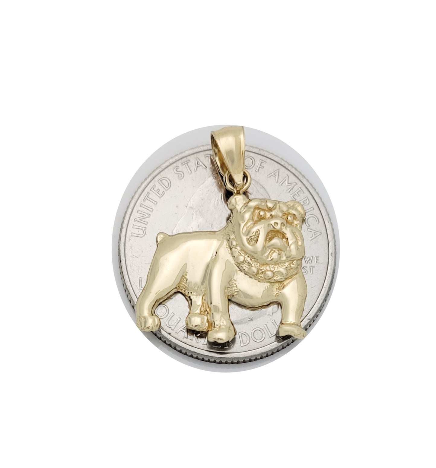 10k Yellow Gold Bulldog Pendant Charm Solid Gold Dog Necklace Pendant