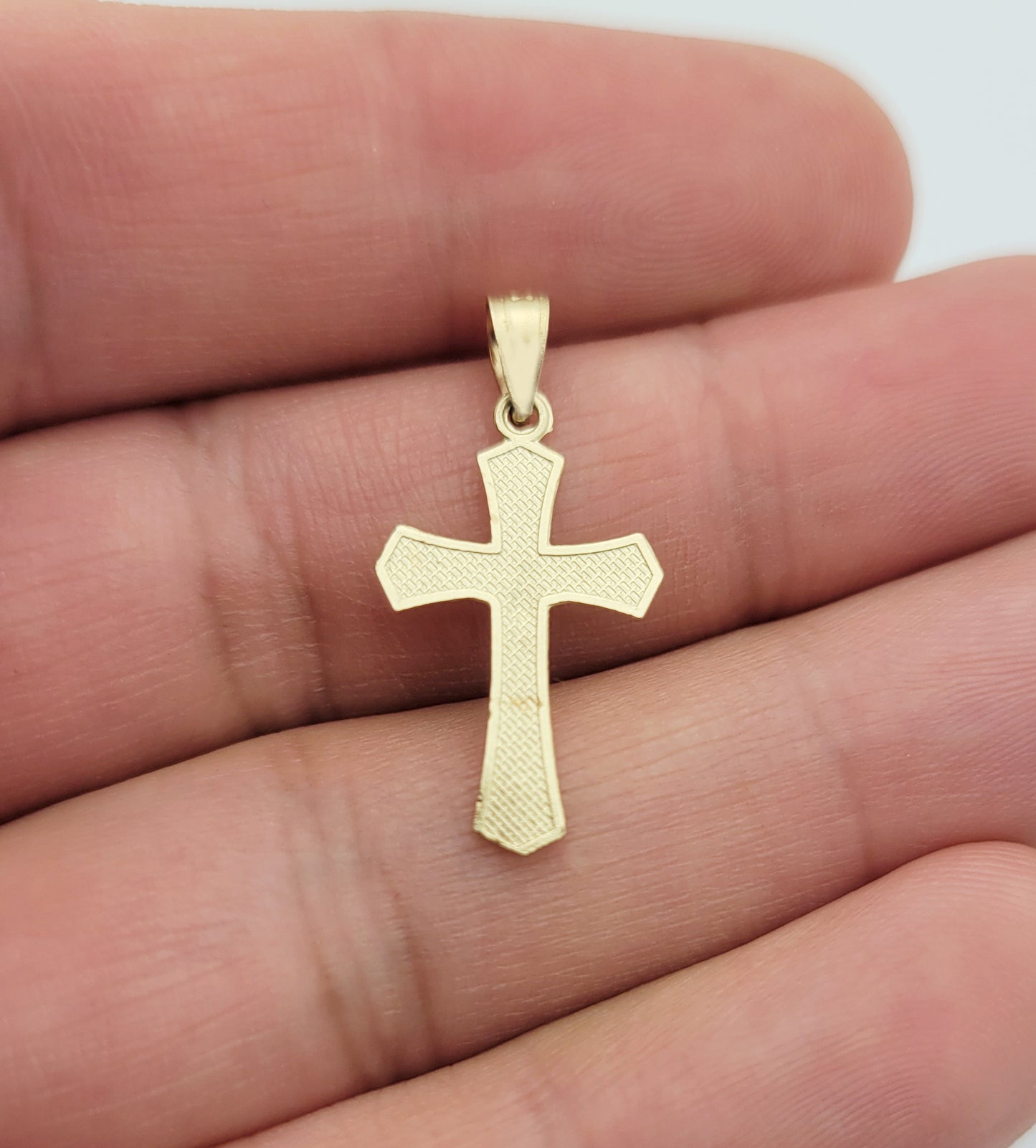 10K Yellow Gold Crucifix Pendant Gold Cross Charm