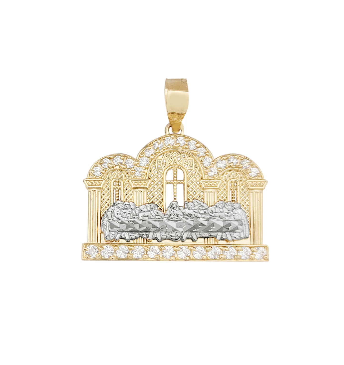 Men's Last Supper Pendant 10k Gold Two Tone Hip Hop Last Supper