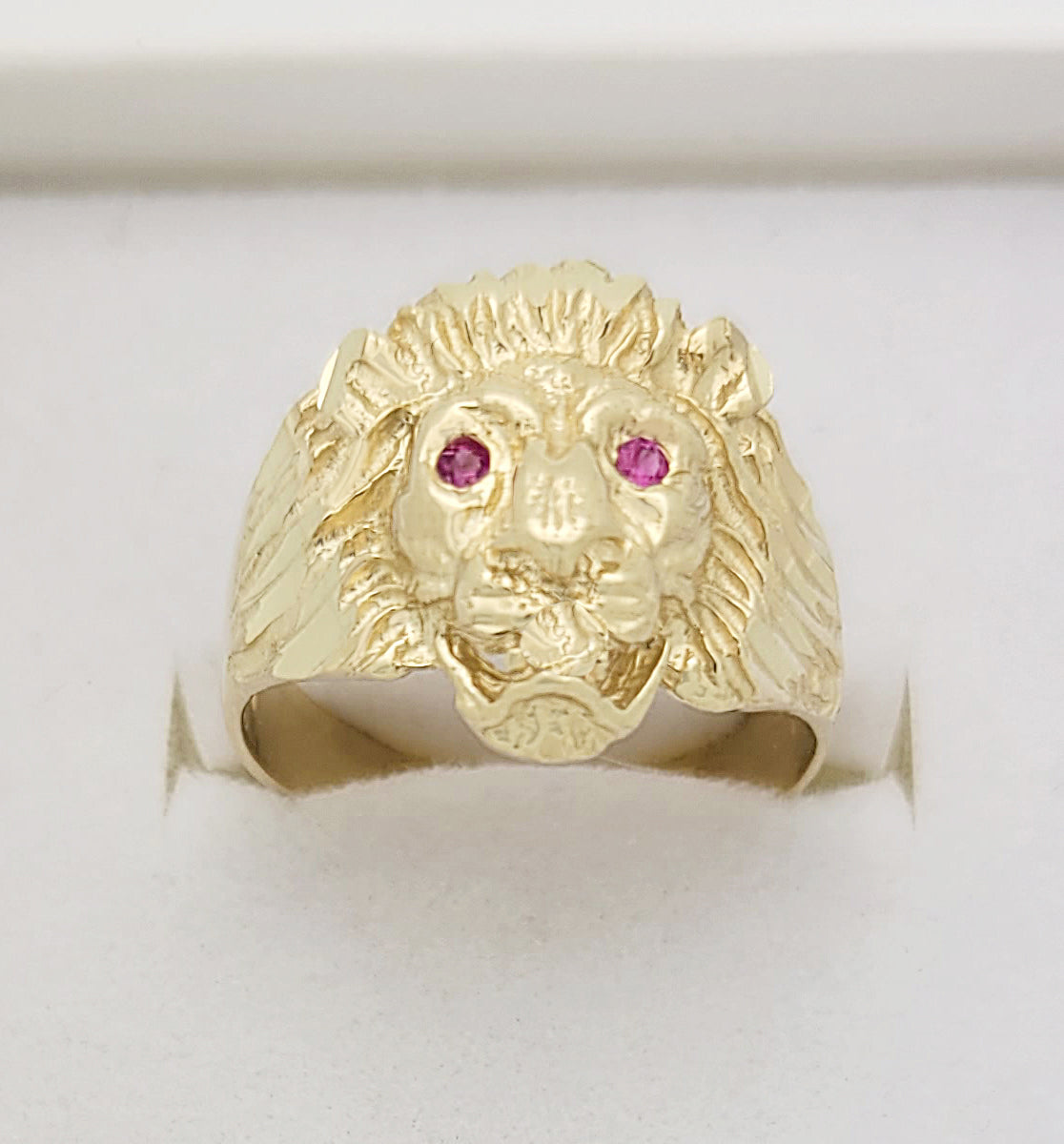 10K Yellow Gold Lion Ring Pinky Ring Size 6.5
