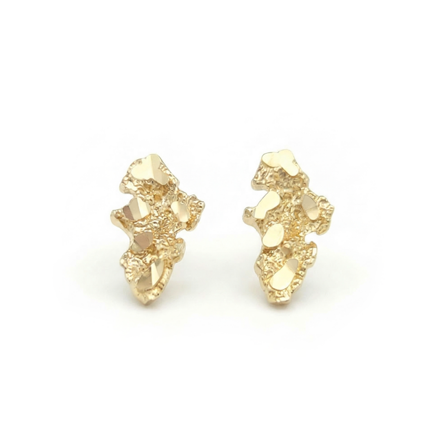 10k Yellow Gold Small Nugget Earrings Solid Gold