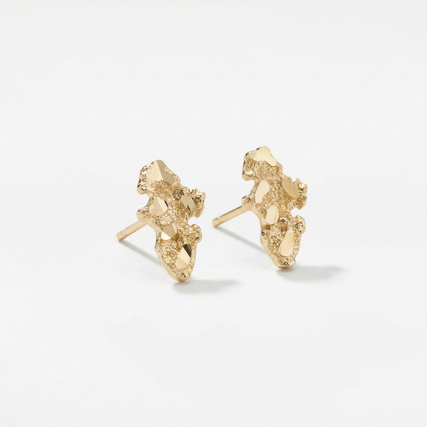 10k Yellow Gold Small Nugget Earrings Solid Gold