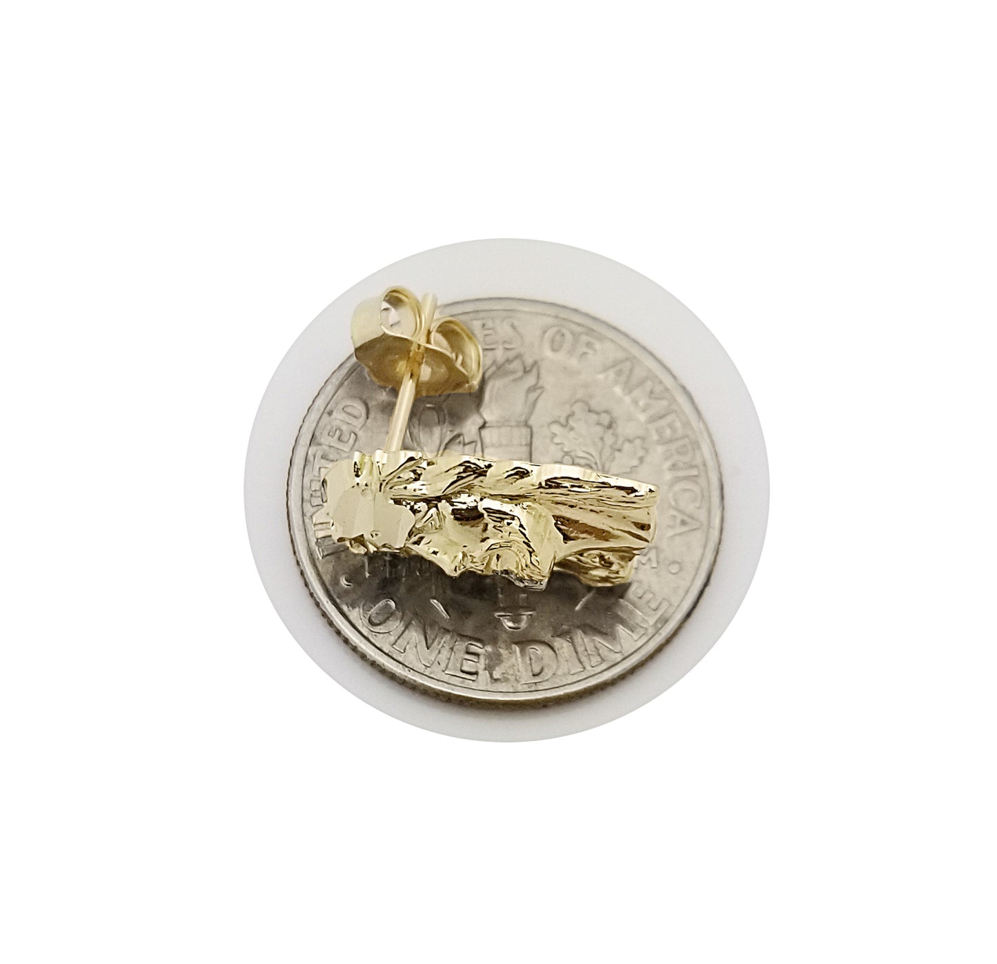 Men's 10K Yellow Gold Jesus Earrings Jesus Face Earrings 0.5 in x 0.35 in