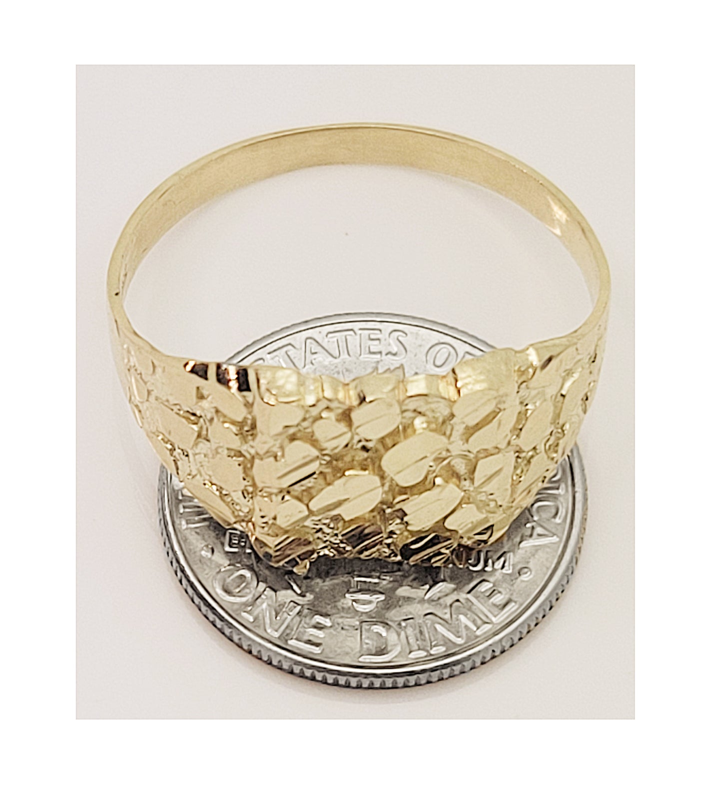 10K Gold Solid Nugget Ring Thin Gold Ring 2.1 g
