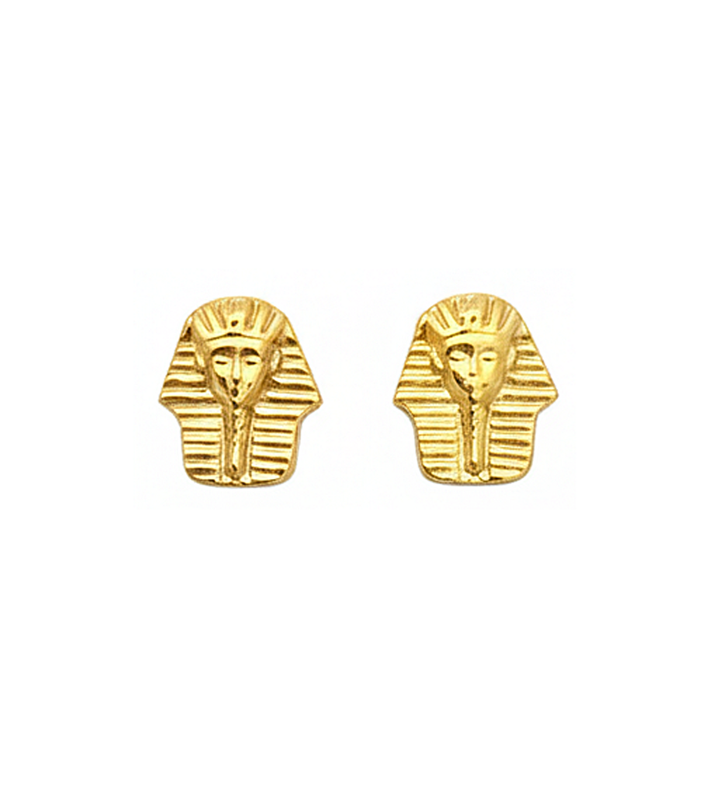 10k Yellow Gold Pharaoh Earrings Egyptian King Tut Earrings