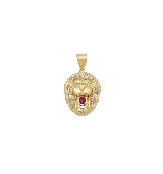 10K Yellow Gold Lion Head Charm Lion Small Pendant 22 mm x 13 mm