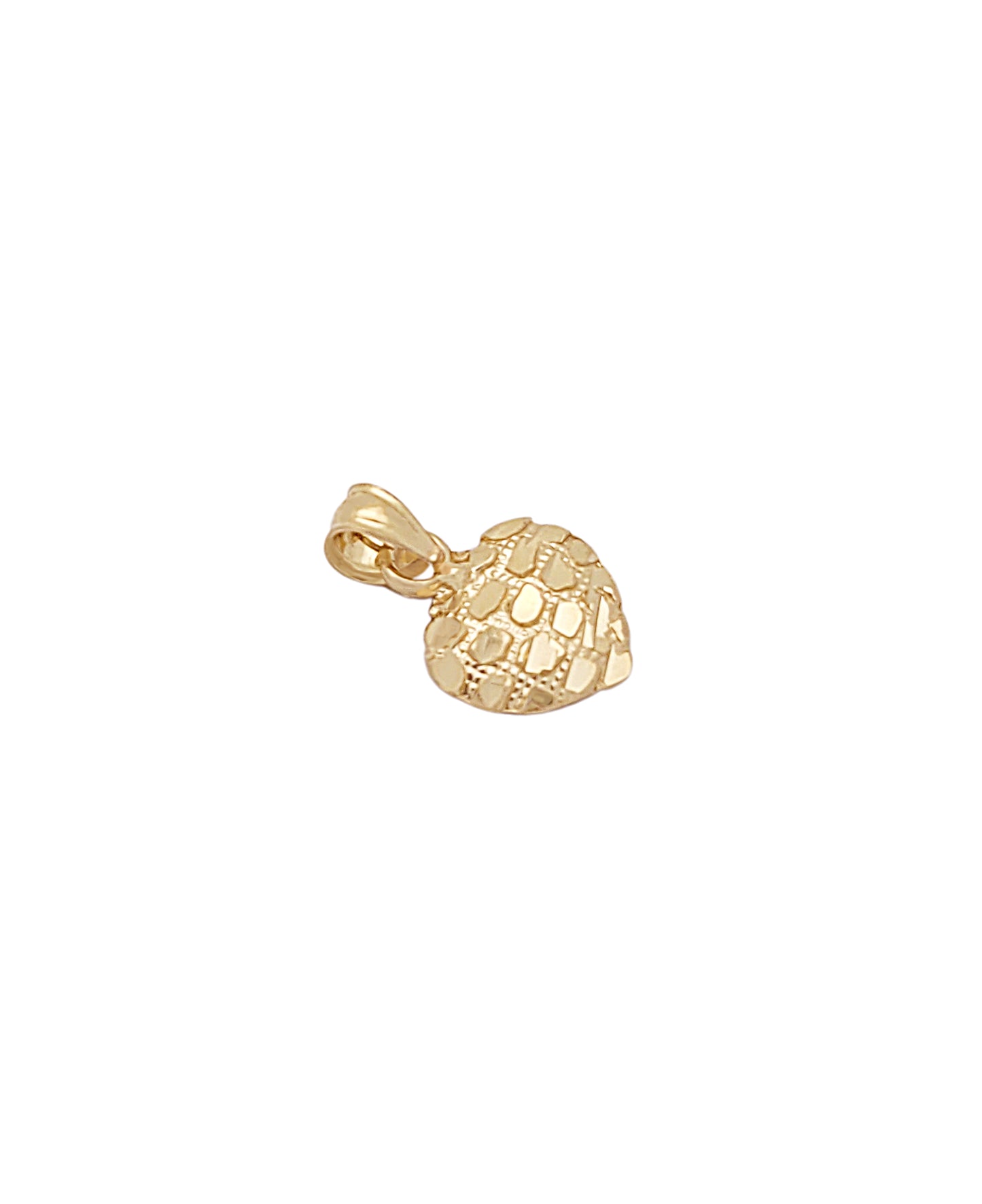 10k Yellow Gold Small Heart Nugget Pendant 14 mm x 10 mm