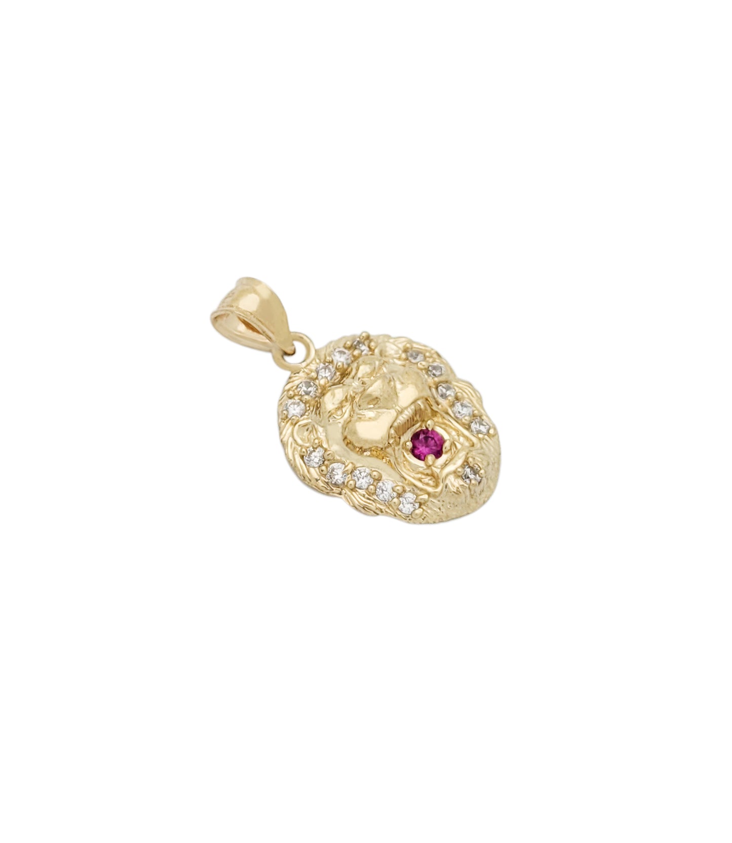 10K Yellow Gold Lion Head Charm Lion Small Pendant 22 mm x 13 mm