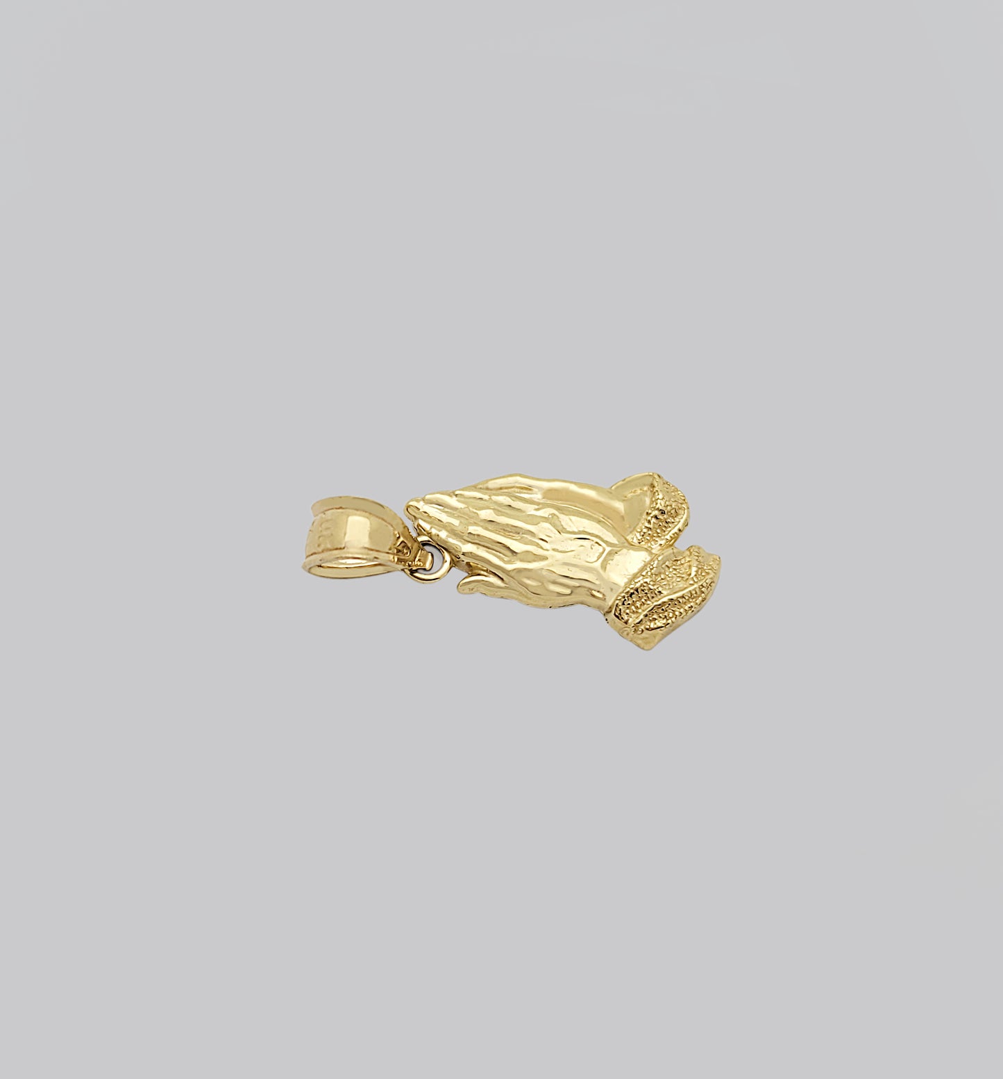 10k Yellow Gold Small Praying Hands Prayers Hands Pendant 0.75 in x 0.35 in - Stunu jewelry