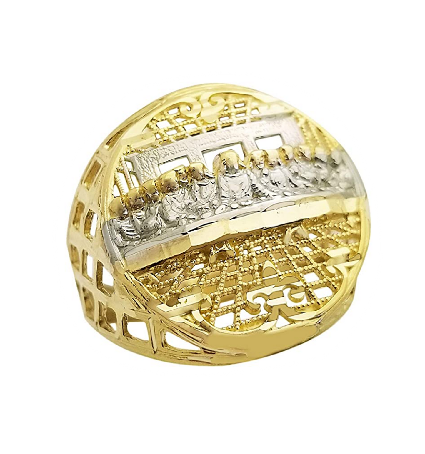 Men's 10K Yellow Gold Last Supper Ring Hip Hop Ring