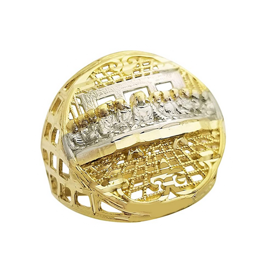 Men's 10K Yellow Gold Last Supper Ring Hip Hop Ring