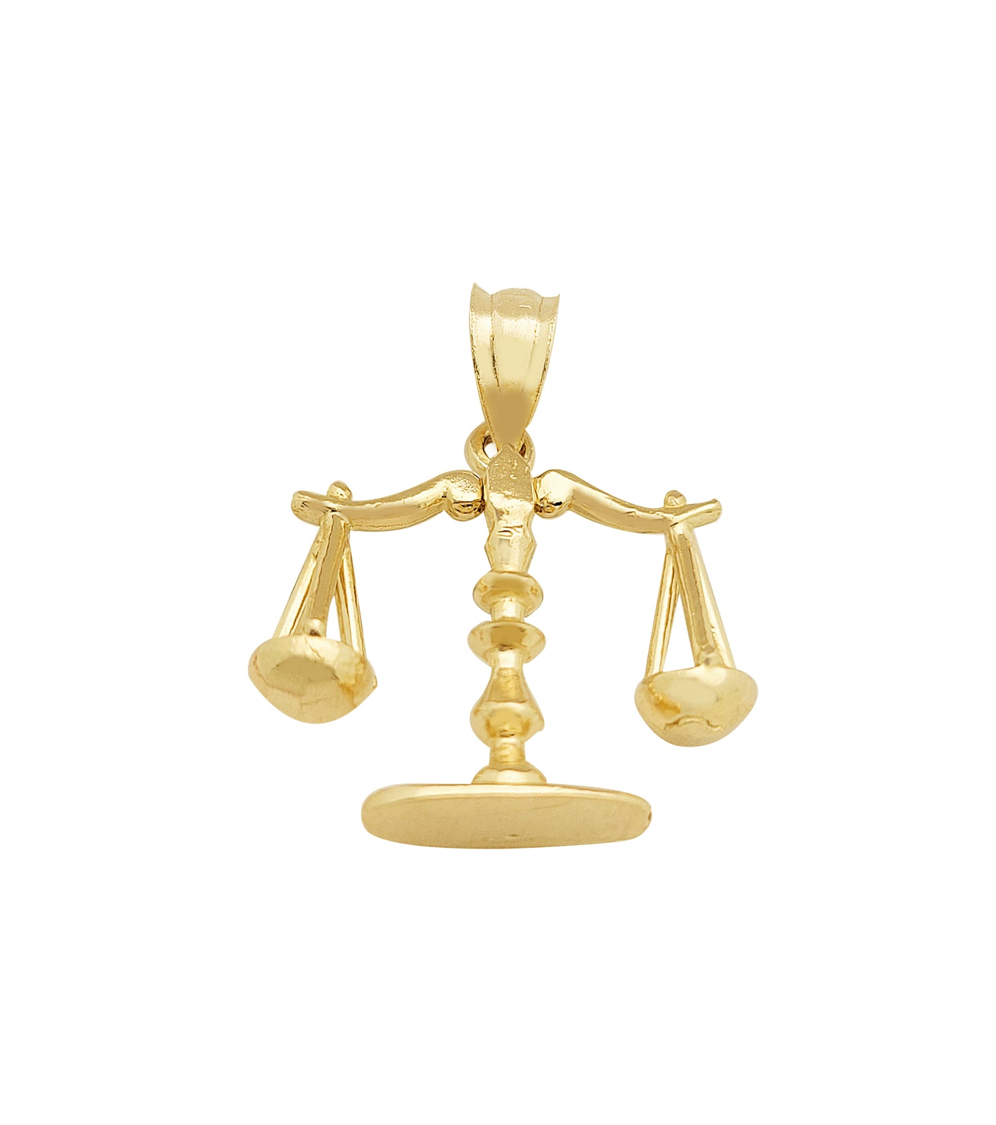 10K Gold Libra Scales of Justice Zodiac Pendant Necklace Charm for Men & Women