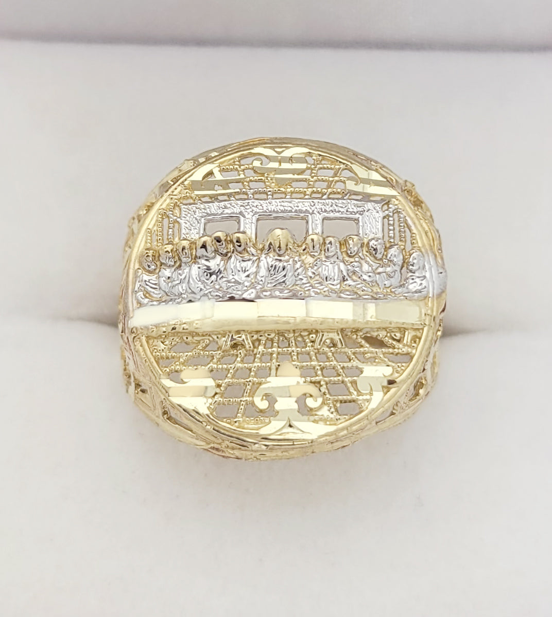 Men's 10K Yellow Gold Last Supper Ring Hip Hop Ring