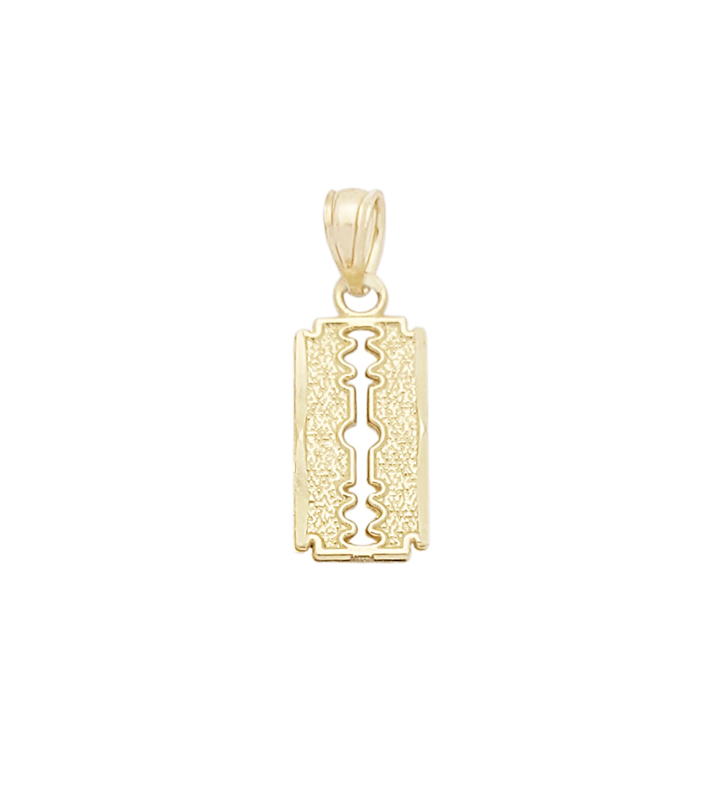 10K Yellow Gold Razor Blade Pendant – Barber Jewelry Necklace Charm, Men’s Hip Hop Street Style Gold Pendant