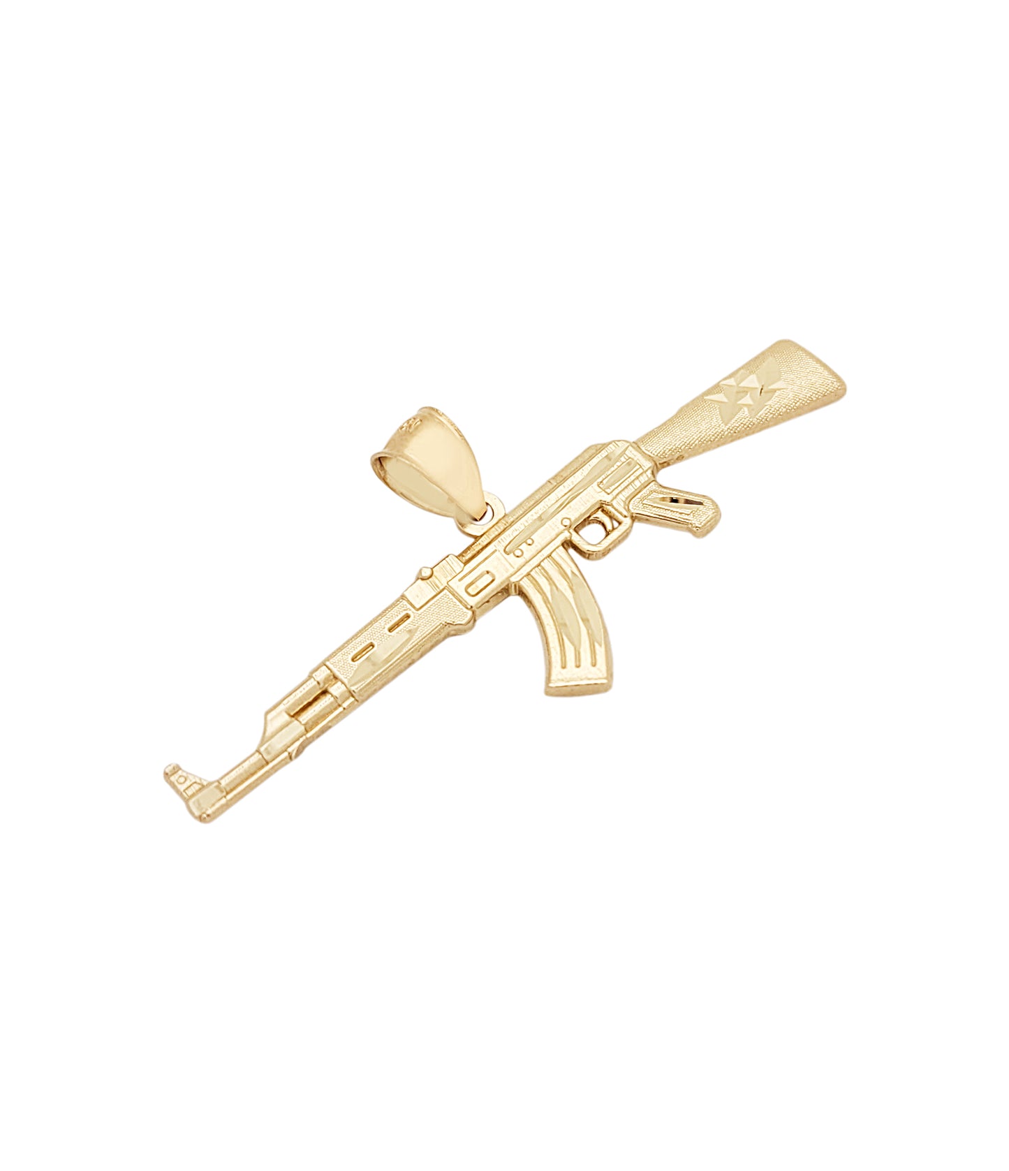 10k Yellow Gold AK 47 Pendant Gold Rifle Necklace Pendant Gun Charm